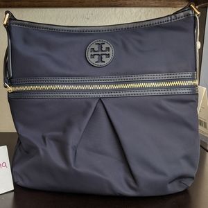 NWT Tory Burch Ella Nylon Crossbody Navy Blue